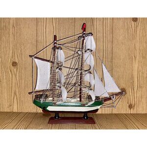 Vintage Wooden Model Ship 14" by Nanco